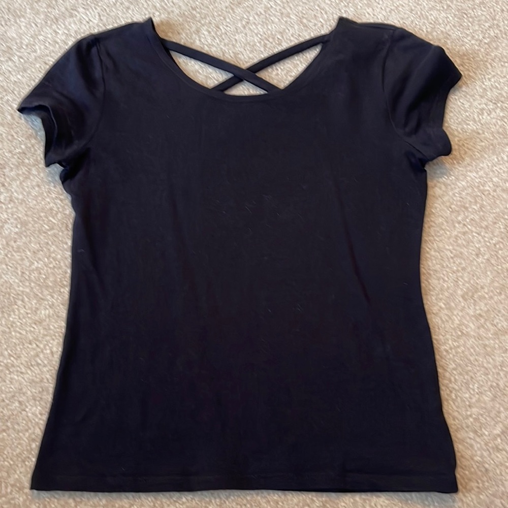 Black cross back tee 16